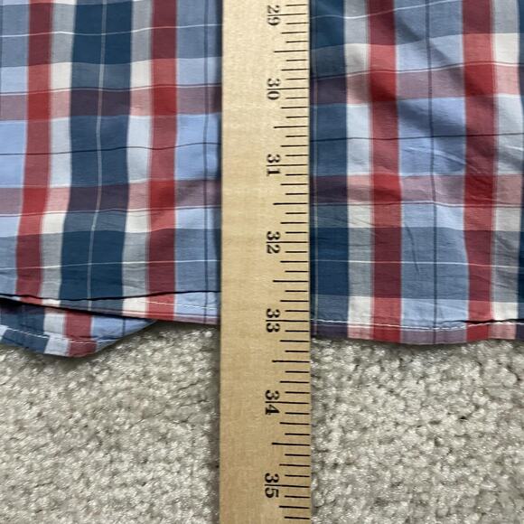 Columbia PFG Super Bonehead Shirt Mens 2XL Red Blue Plaid Fishing Vented Back - Picture 6 of 8